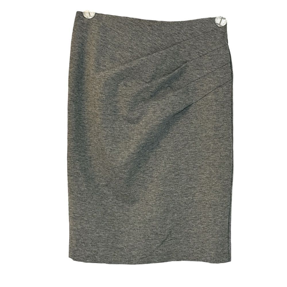 New York & Company Women’s Pleated Gray Lined Office Pencil Skirt Size 2 Grey